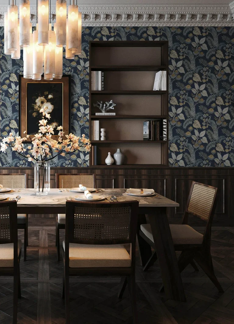 Chris Loves Julia Geneva Peacock Paradise Wallpaper - Dark Blue — Ảnh 3