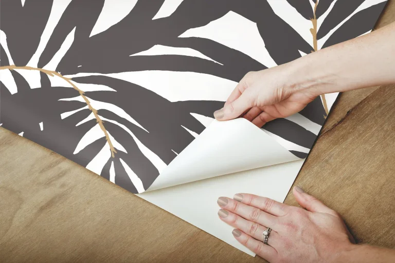 Bali Leaves Peel and Stick Wallpaper - Black — Ảnh 3