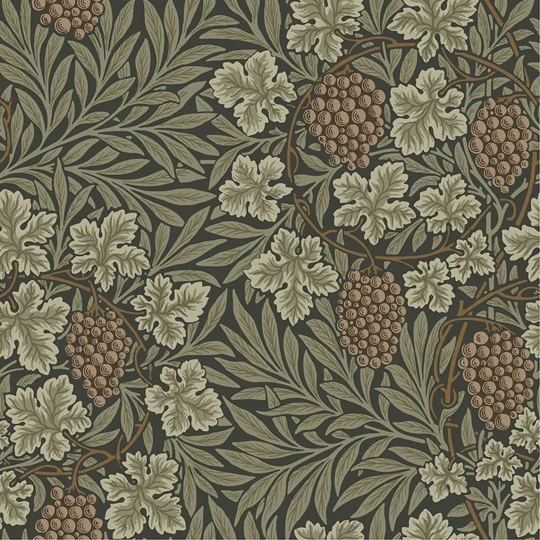 Vine Woodland Fruits Wallpaper - Dark Green — Ảnh 4