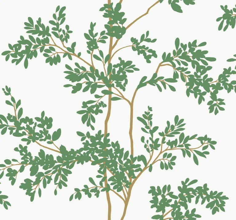 Lunaria Silhouette Wallpaper - White/Green — Ảnh 4