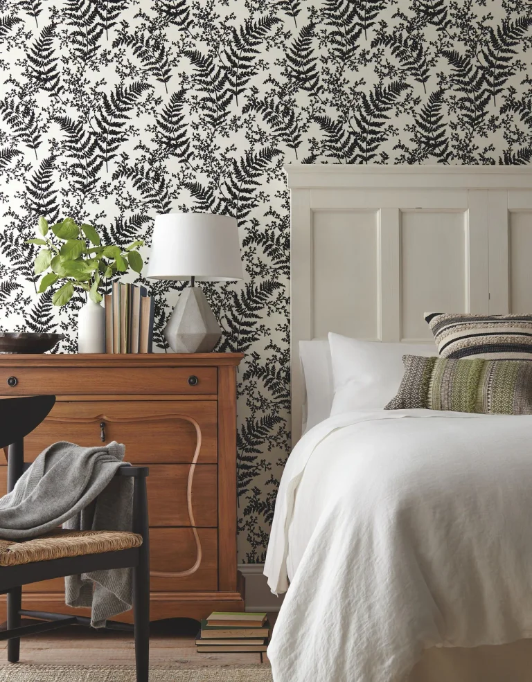 Magnolia Home Forest Fern Flock Wallpaper - Black — Ảnh 2