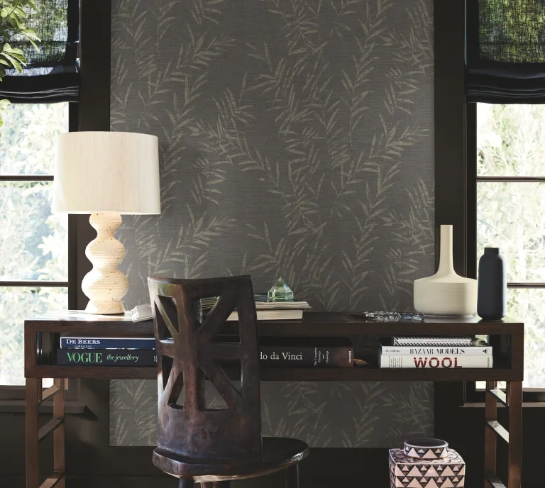 Allerton Bamboo Wallpaper - Black — Ảnh 4