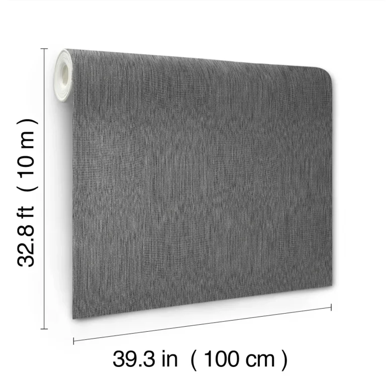 Linen Wallpaper - Charcoal — Image 3