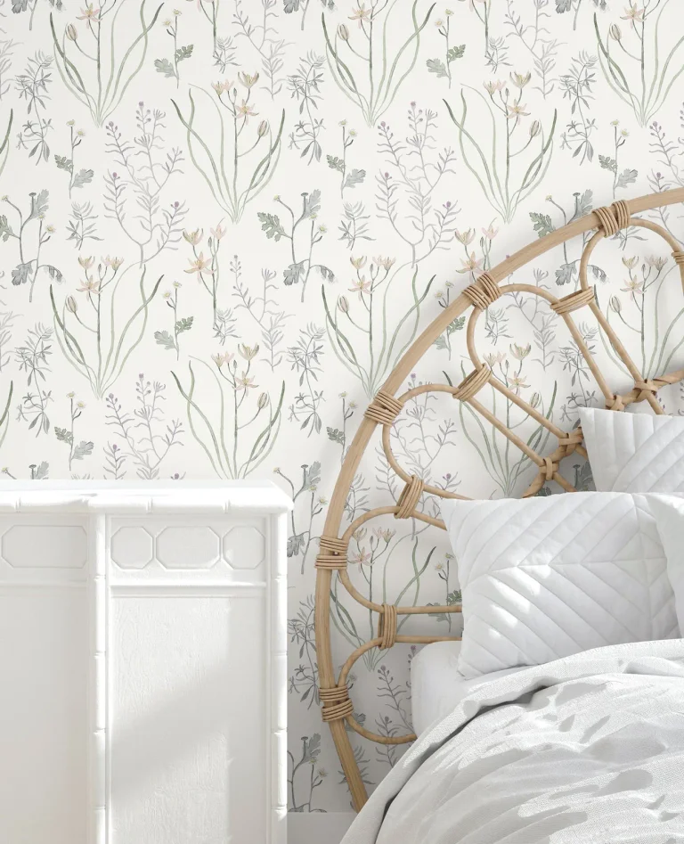 Alpine Botanical Peel and Stick Wallpaper - Lavender — Image 4