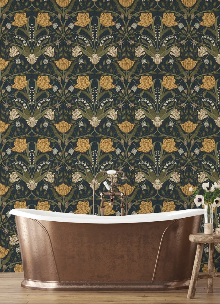 Filippa Tulip Wallpaper - Navy — Ảnh 4