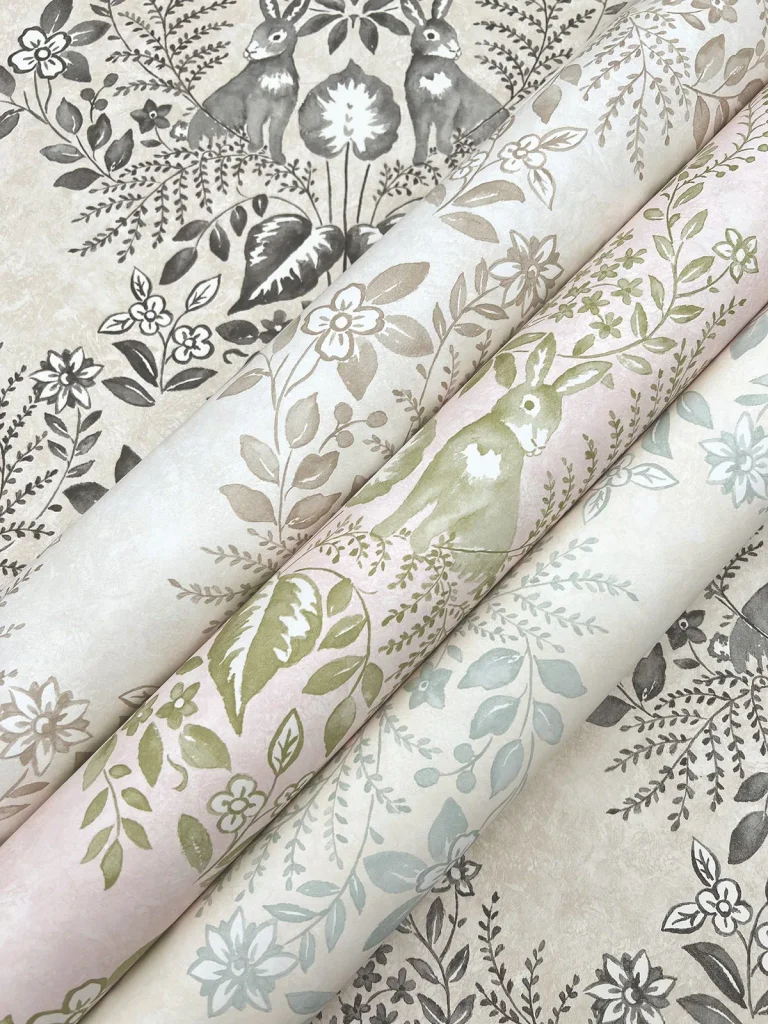 Erin & Ben Cottontail Toile Peel and Stick Wallpaper - Pink/Chartreuse — Image 8