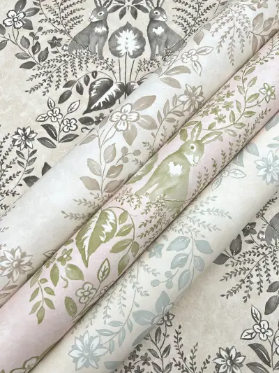 Erin & Ben Cottontail Toile Peel and Stick Wallpaper - Linen/Charcoal