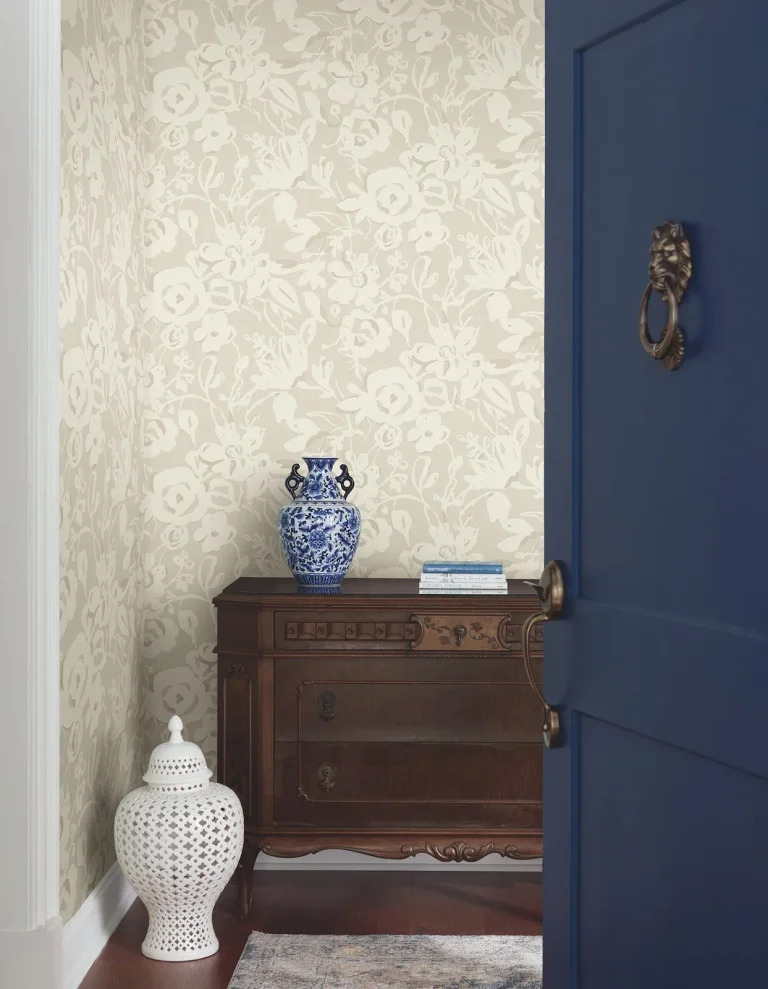 Brushstroke Floral Wallpaper - Taupe — Ảnh 5
