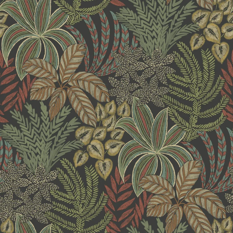 Sumner Woodland Botanical Wallpaper - Black — Ảnh 3