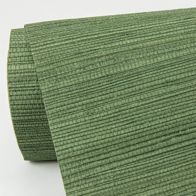 Kira Hemp Grasscloth Wallpaper - Green — Ảnh 2