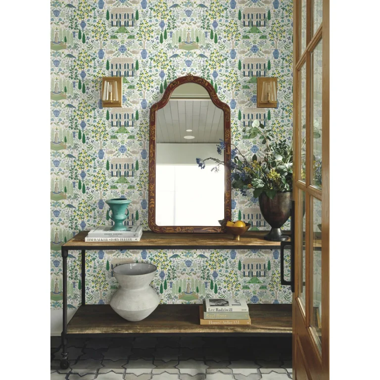 Rifle Paper Co. Camont Wallpaper - Blue & Green