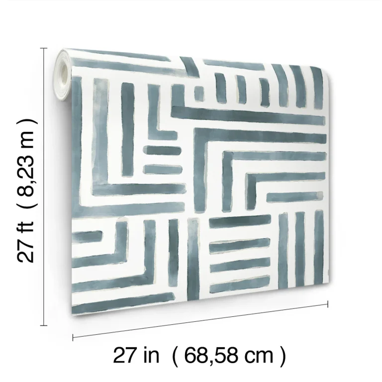 Painterly Labyrinth Wallpaper - Aqua — Ảnh 2