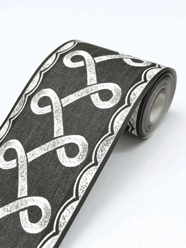 Chesapeake Scalloped Ribbon Border Trim Wallpaper Border - Black — Ảnh 3