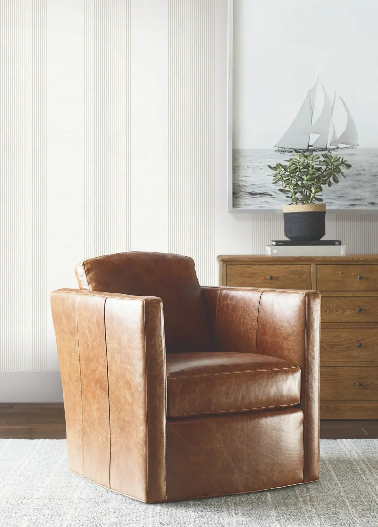 Ronald Redding Archer Stripe Faux Linen Wallpaper - White — Ảnh 6