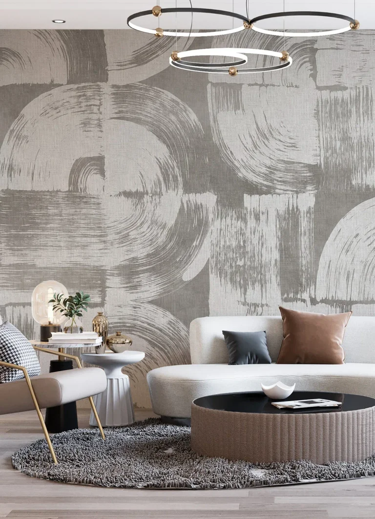 Brushstrokes Wall Mural - Dove Grey — Ảnh 2