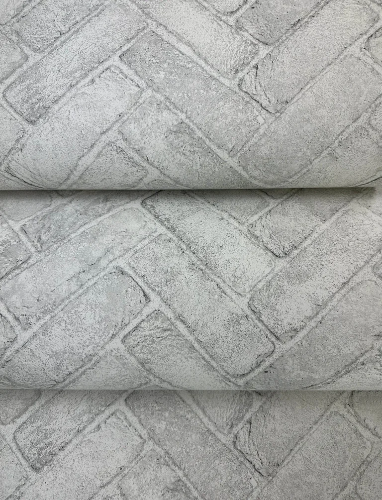 Chesapeake Canelle Brick Herringbone Wallpaper - White — Ảnh 7