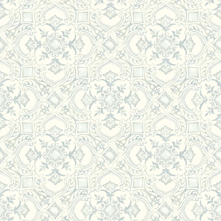 Chesapeake Marjoram Floral Tile Wallpaper - Light Blue — Ảnh 4