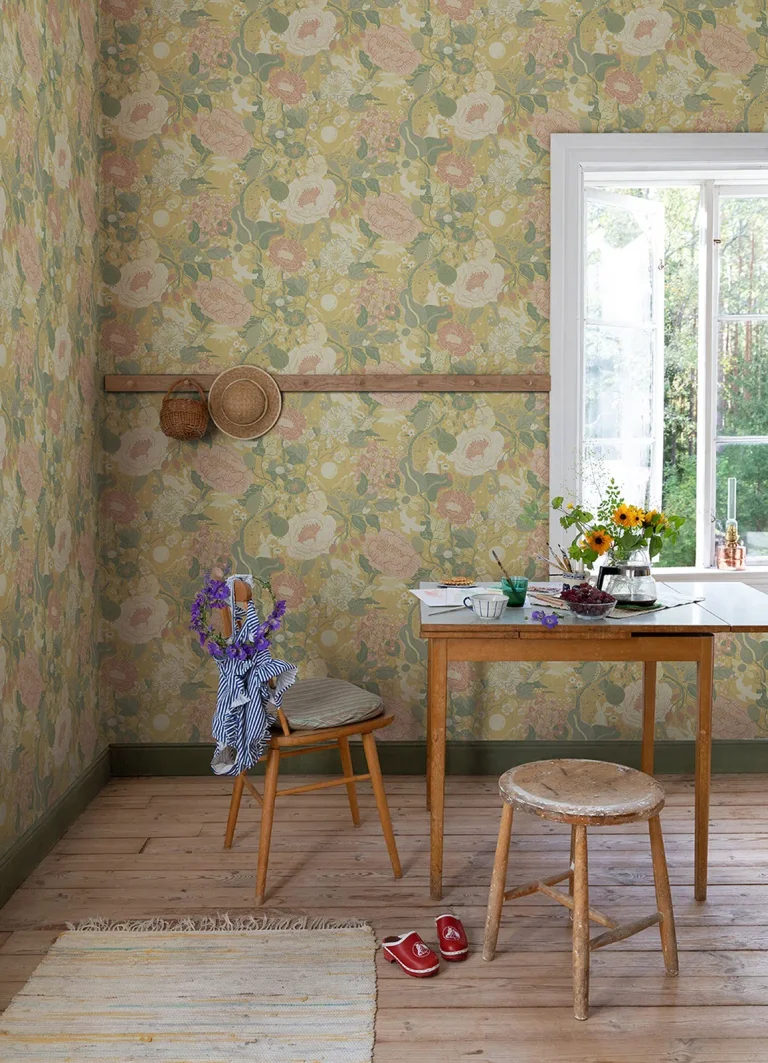 Växa Rabbits & Rosehips Wallpaper - Butter — Ảnh 5