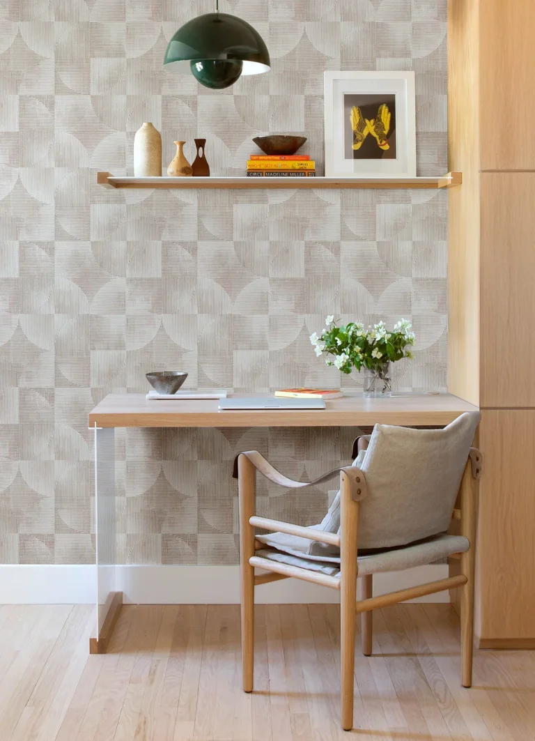 Woodbine Abstract Geometric Wallpaper - Rose — Ảnh 3