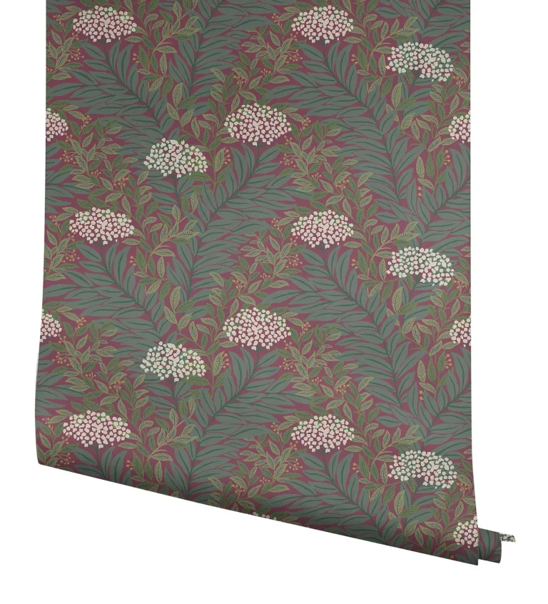 Rifle Paper Co. Highgrove Wallpaper - Burgundy — Image 2
