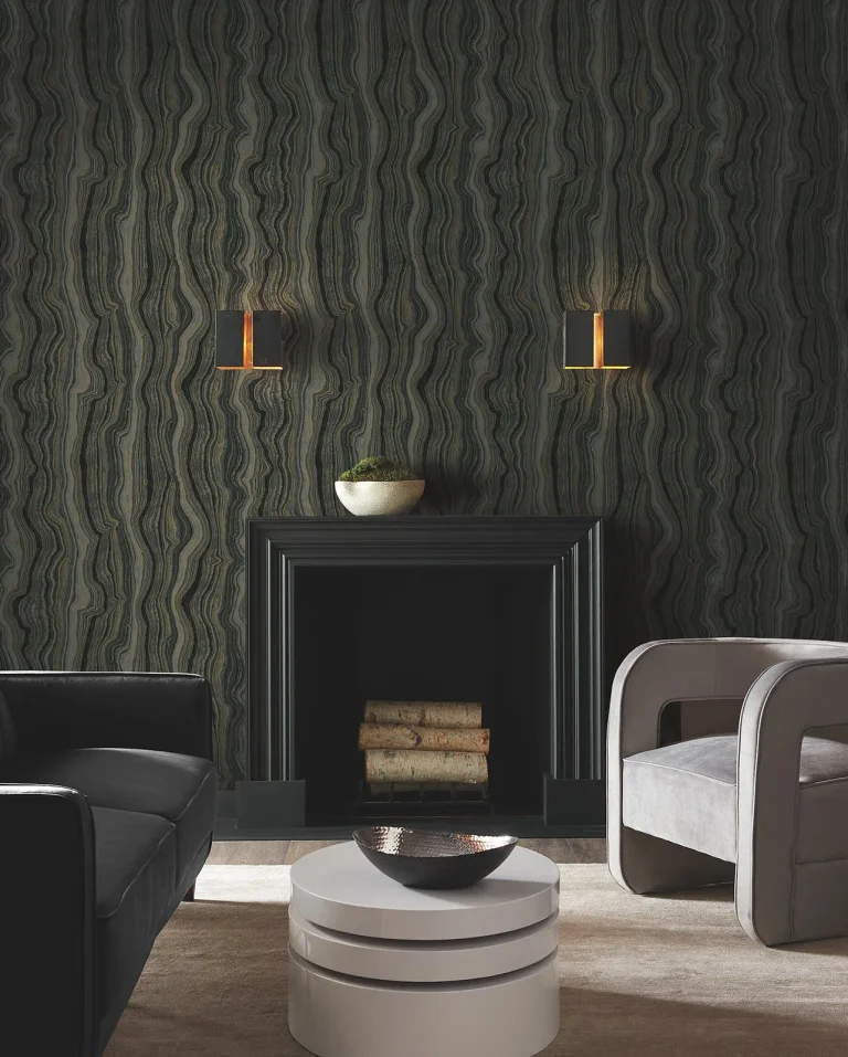 Candice Olson Mineral Shimmer Wallpaper - Black & Gold — Image 4
