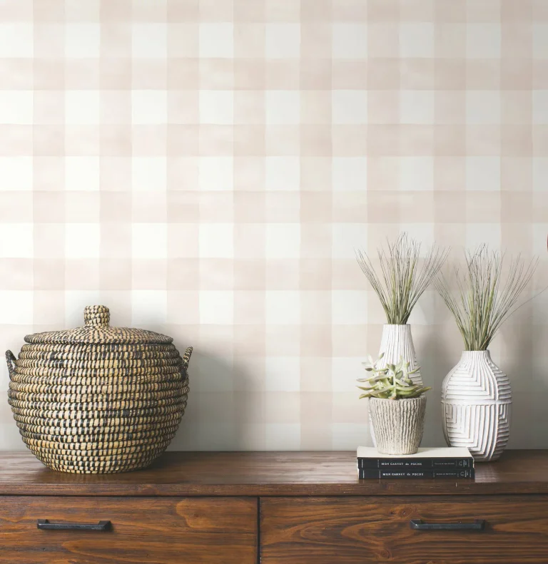 Magnolia Home Watercolor Check Peel and Stick Wallpaper - Ella Rose — Ảnh 6