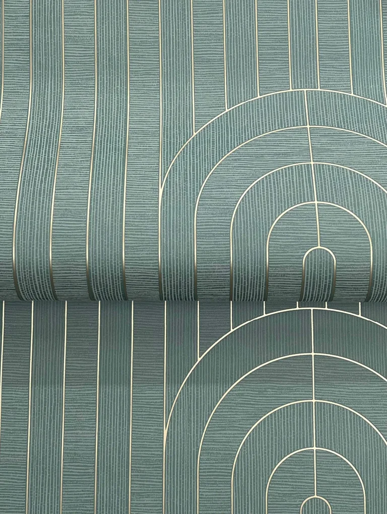 Declan Textured Arches Wallpaper - Turquoise — Ảnh 2
