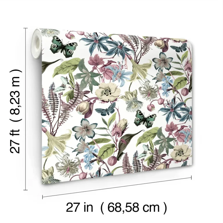 Butterfly House Wallpaper - White/Fuchsia — Ảnh 7