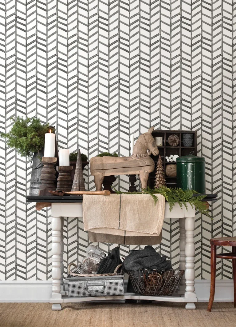 Chesapeake Fletching Geometric Wallpaper - Black — Ảnh 2