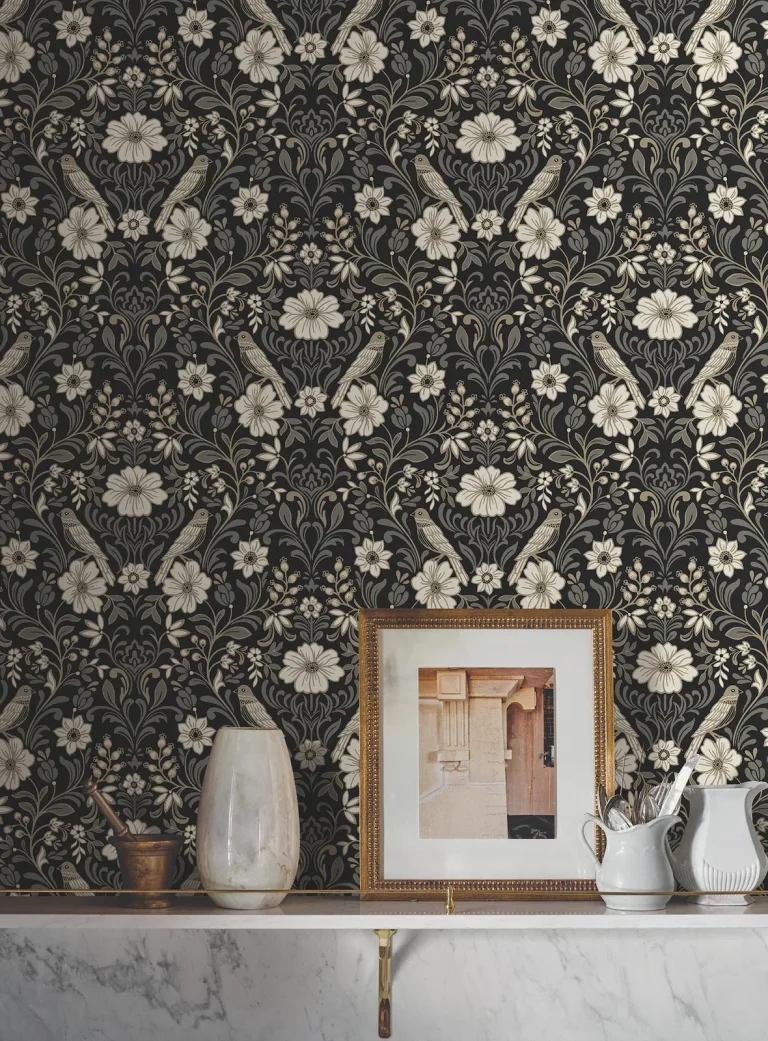 Magnolia Home Colette Wallpaper - Black — Ảnh 2