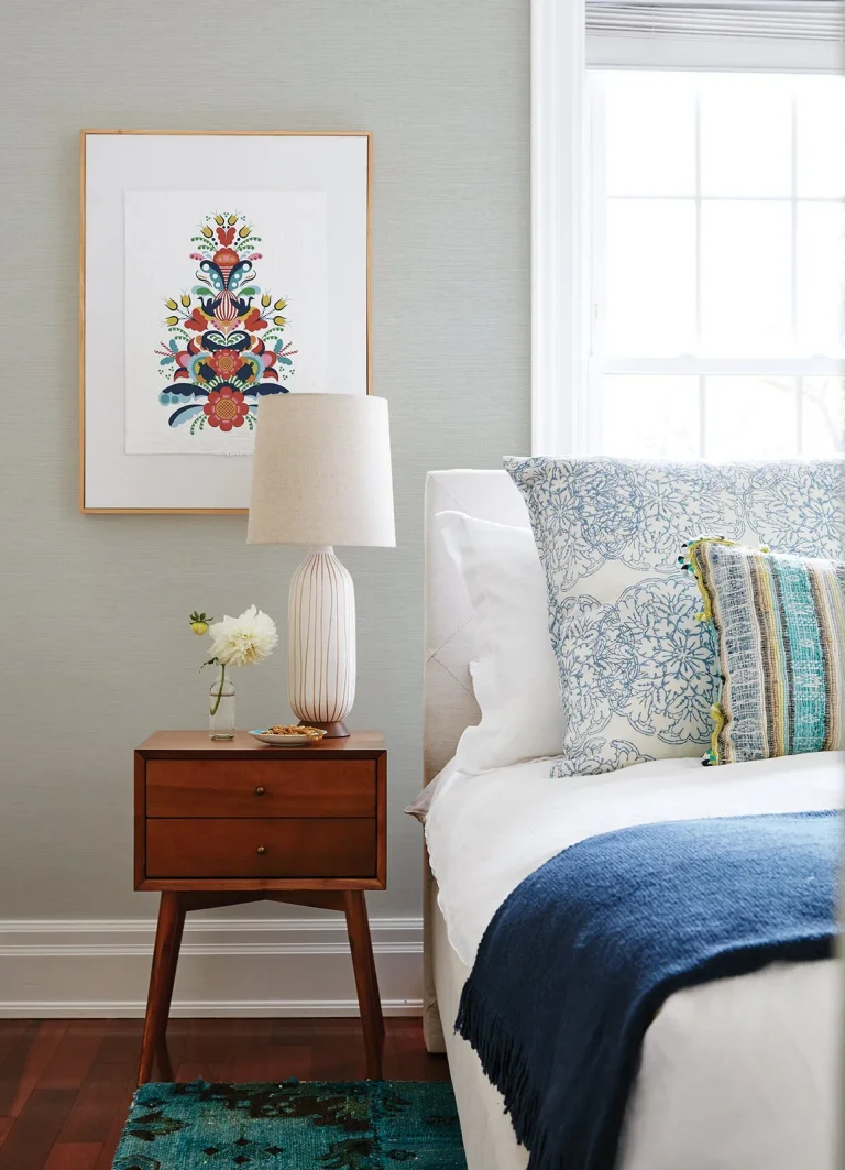 Agave Faux Grasscloth Wallpaper - Light Blue — Ảnh 4