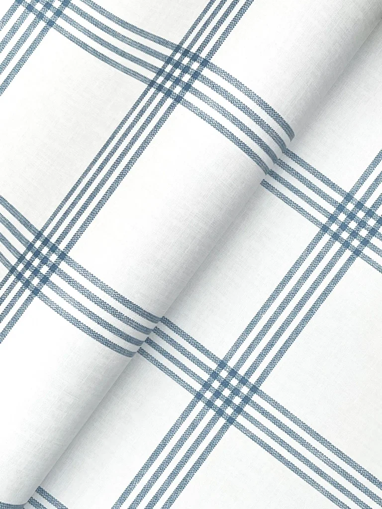 Chesapeake Twain Plaid Wallpaper - Denim and Eggshell — Ảnh 7