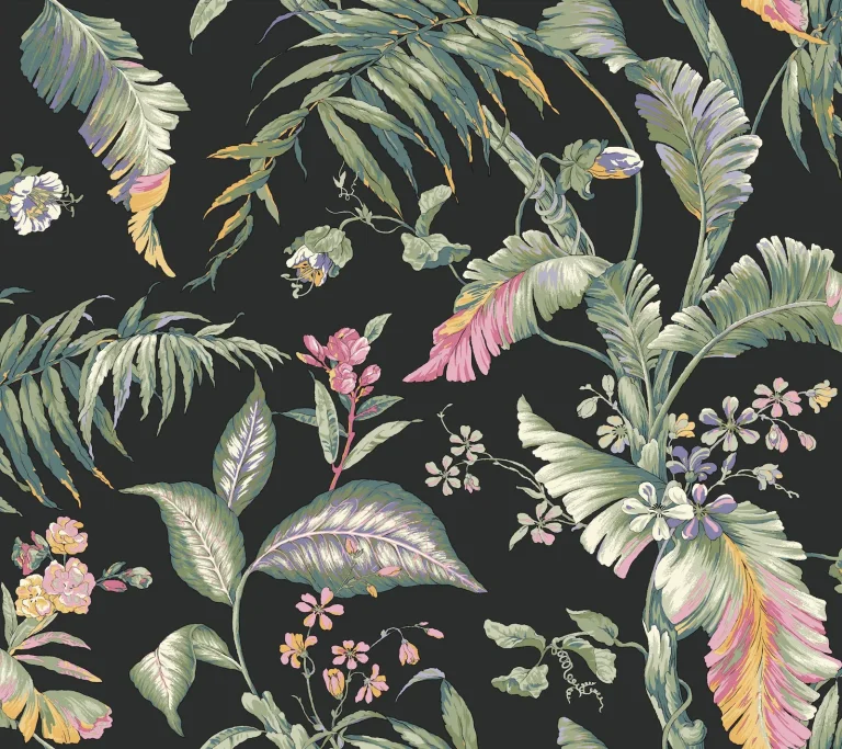 Fiji Garden Peel and Stick Wallpaper - Black Multi — Ảnh 5