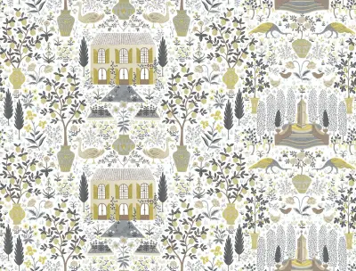 Rifle Paper Co. Camont Wallpaper - Linen & Gold