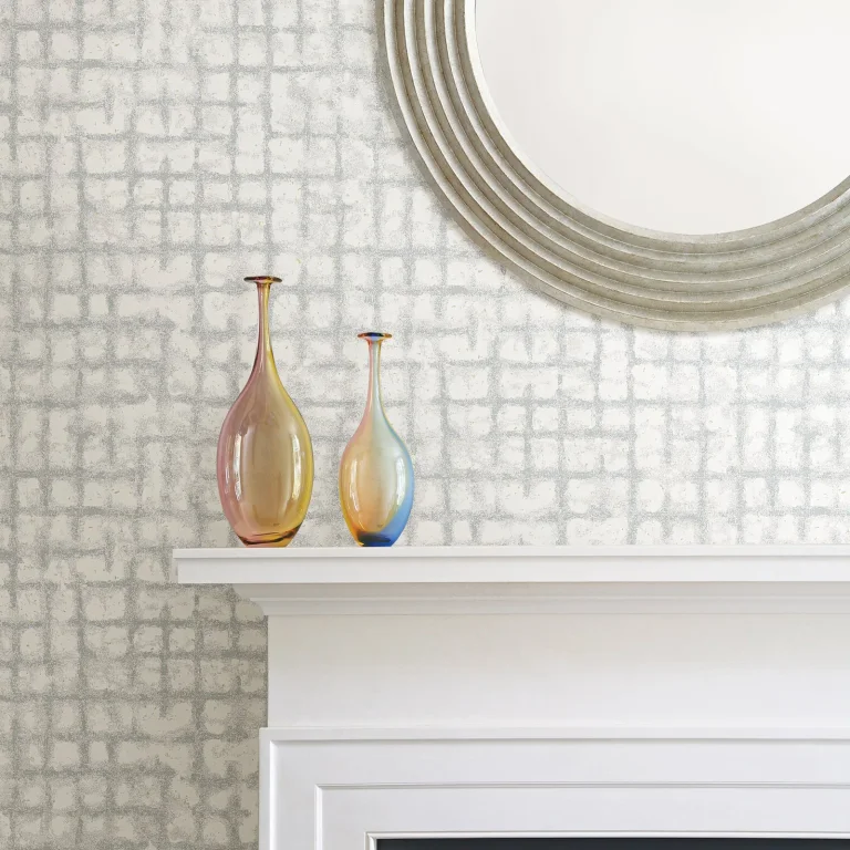 Shea Distressed Geometric Wallpaper - Light Grey — Ảnh 3