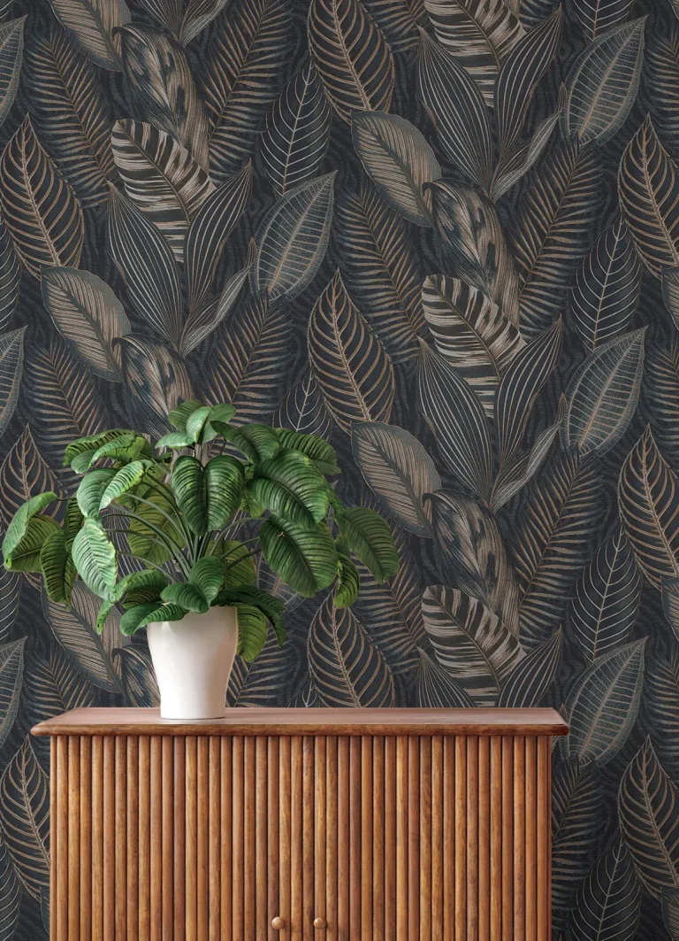 Acacius Tropical Foliage Wallpaper - Dark Blue — Ảnh 3