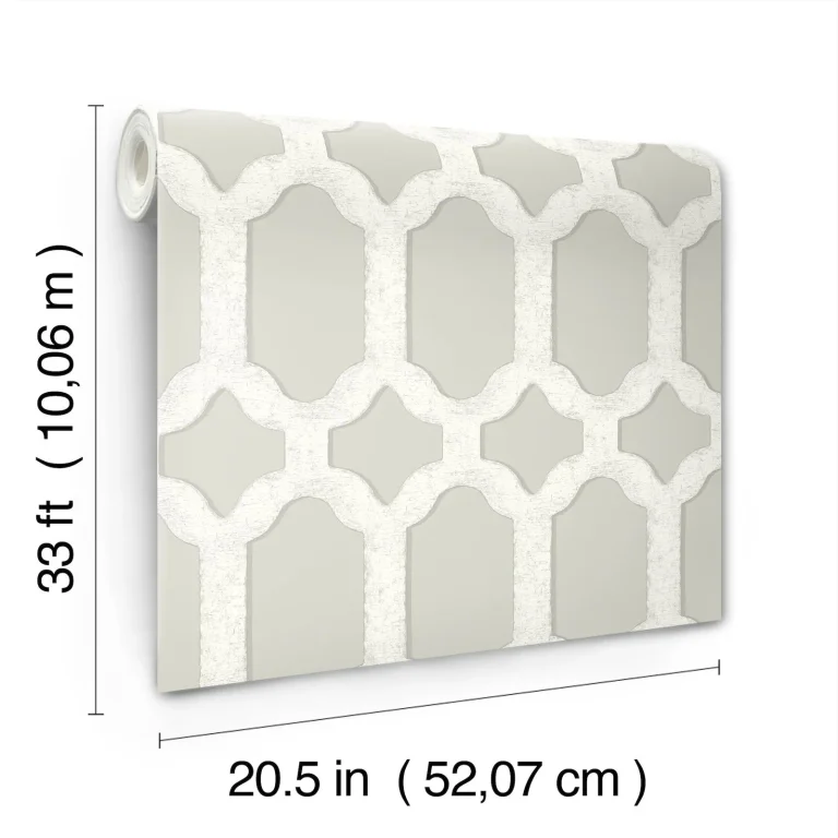 Chesapeake Chervil Trellis Wallpaper - Light Grey — Ảnh 7