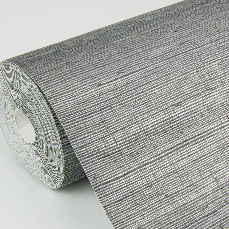 Sakiya Sisal Grasscloth Wallpaper - Slate — Image 3