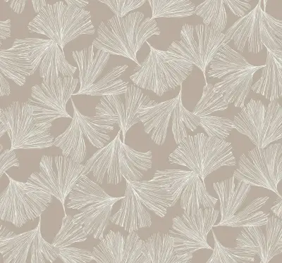 Ginkgo Toss Wallpaper - Warm Silver