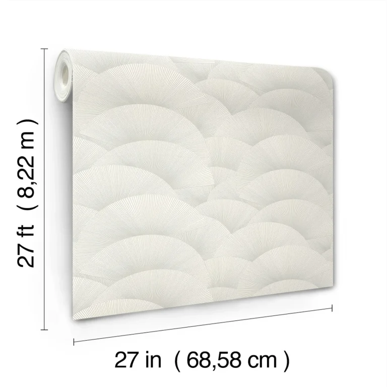 Ronald Redding Morning Shell Wallpaper - White & Silver — Ảnh 3