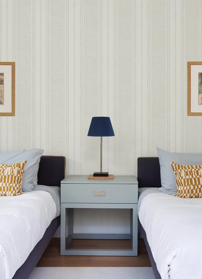 Chesapeake Maddox Flannel Stripe Wallpaper - Light Grey — Ảnh 4