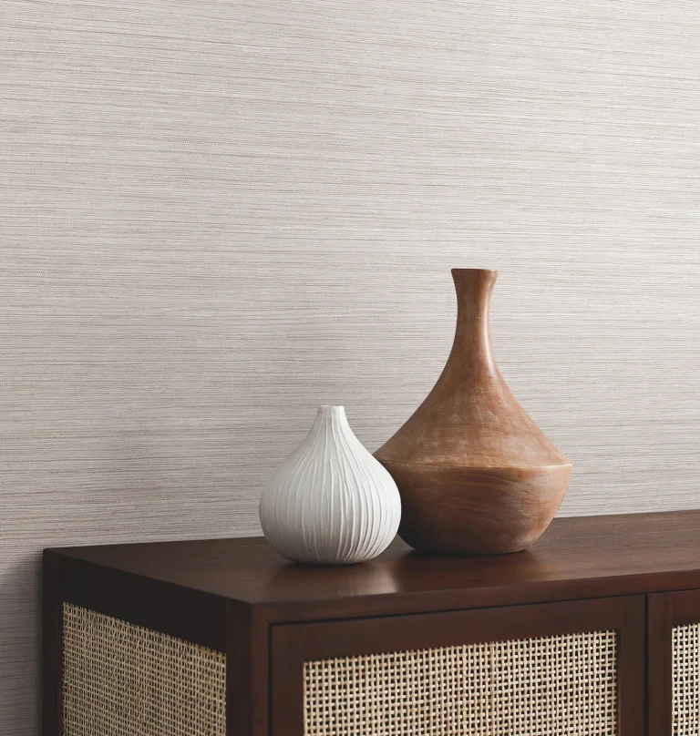 Mystic Faux Grasscloth Wallpaper - Taupe — Ảnh 2