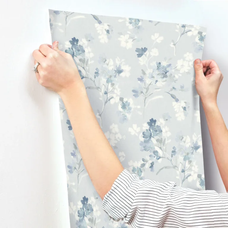 Chesapeake Azalea Floral Branches Wallpaper - Light Blue — Ảnh 2