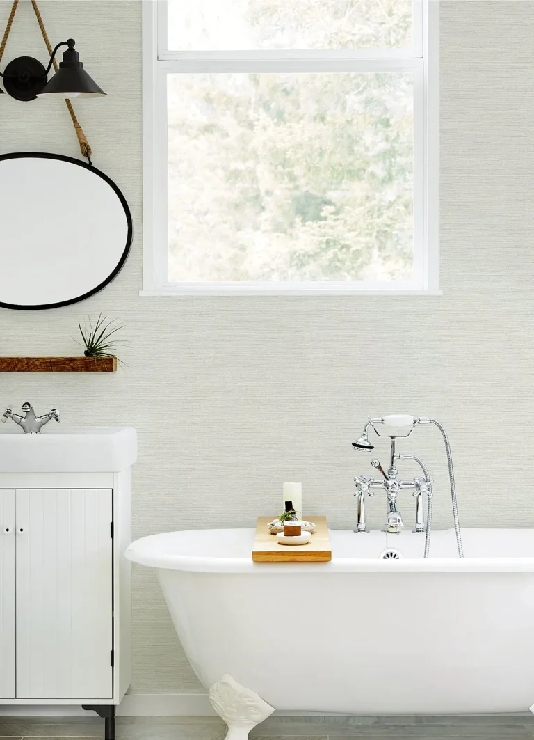 Chesapeake Agave Faux Grasscloth Wallpaper - Eggshell — Ảnh 4