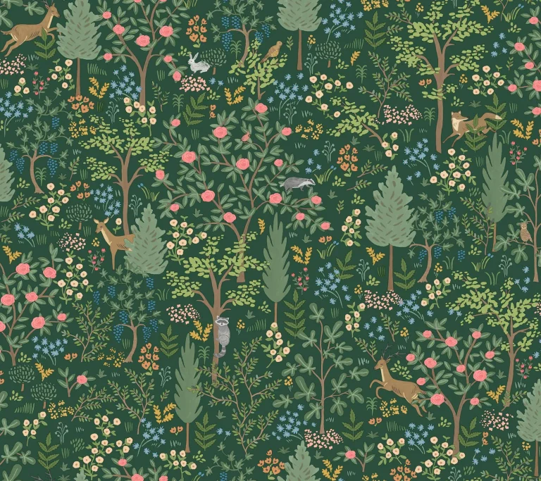 Rifle Paper Co. Woodland Peel and Stick Wallpaper - Emerald — Ảnh 5