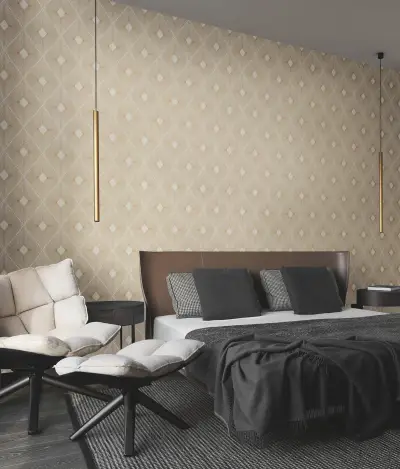 Harlowe Wallpaper - White/Gold