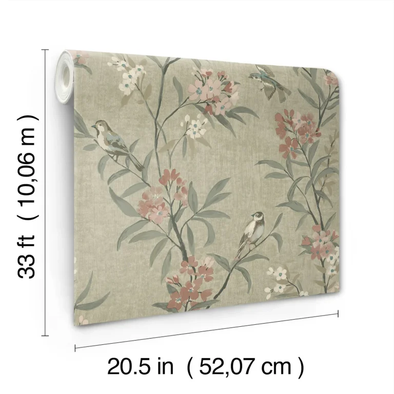 Chesapeake Tea Olive Finch Frolic Wallpaper - Green — Ảnh 4