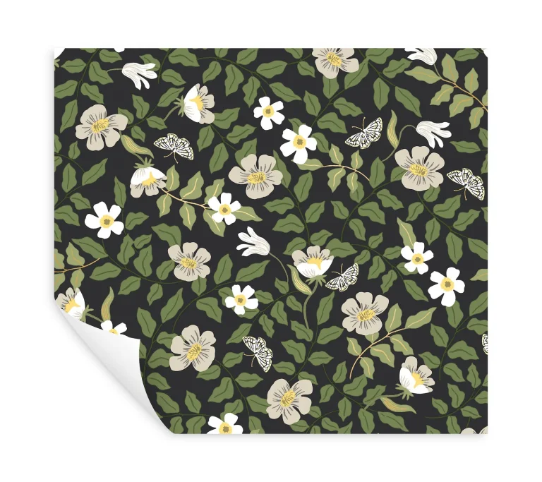 Rifle Paper Co. Primrose Peel and Stick Wallpaper - Linen and Black — Ảnh 4
