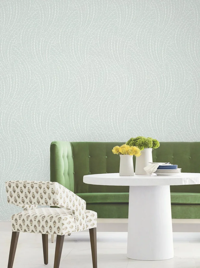 Willow Song Botanical Wallpaper - Light Blue — Ảnh 3