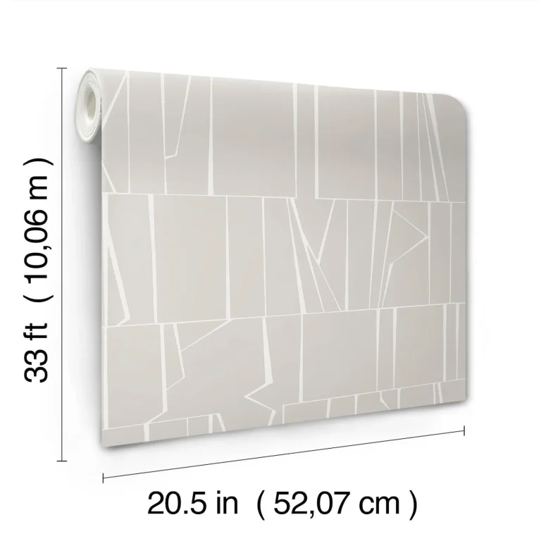 Huntington Geometric Stripe Wallpaper - Silver — Ảnh 2